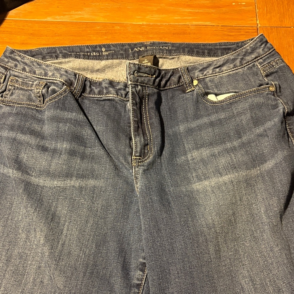Lane Bryant Women's Straight Leg Jeans - Dark Blue